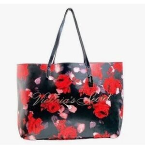 Victoria's Secret Limited Edition 2019 Large Red Floral Rose Tote Bag NWT